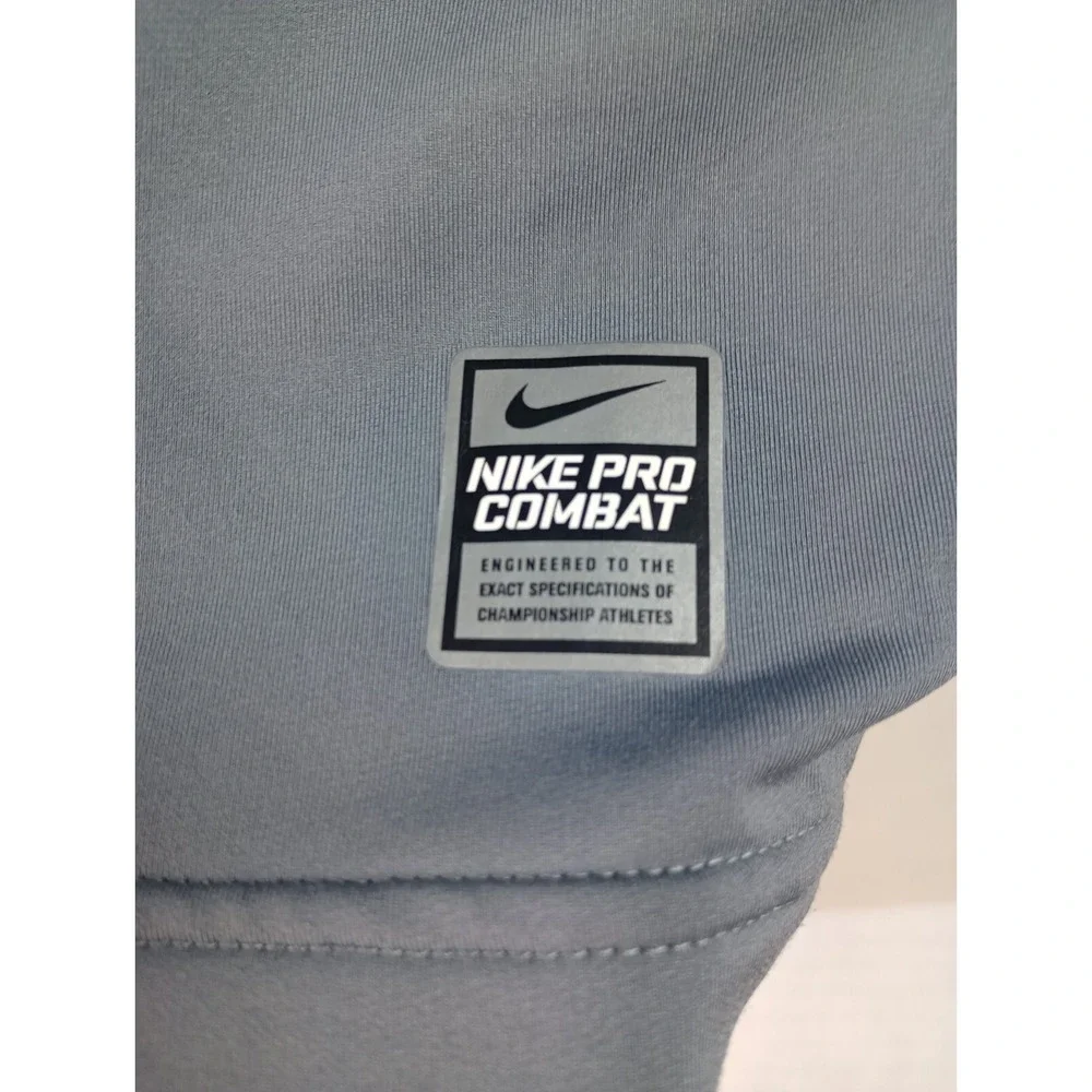 Nike Pro Combat Men's XL Gray Black Long Sleeve Lined Jacket Hyperwarm Fitted